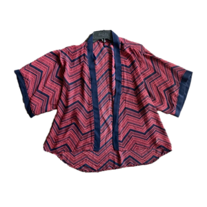 Monteau Kimono Size Small Navy Blue/Red Pattern NWOT